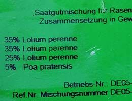 Rasenmischung –  Etikett richtig lesen und verstehen
