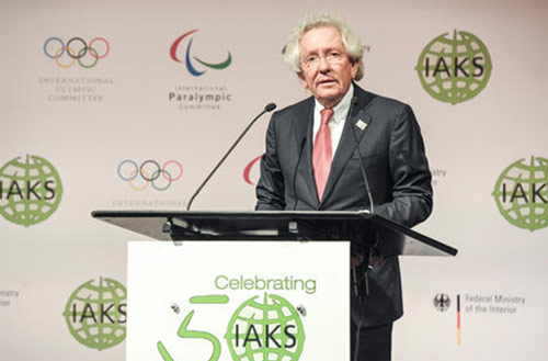 Offizielle Eröffnung des 24. IAKS Kongresses und Jubiläumsfeier „50 Jahre IAKS“,Dr. Stephan J. Holthoff-Pförtner, Präsident der IAKS