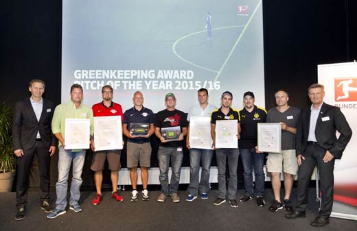 Prüfung der Rasennarbe mit Profilspaten