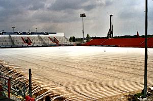FußballstadionBodenaufbau mit Heizung