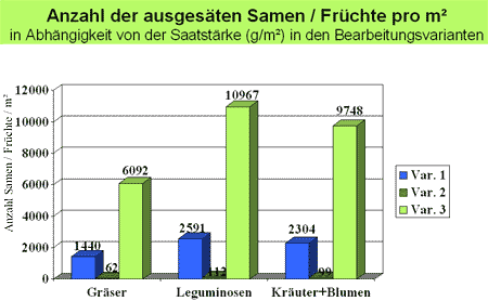 verschiedener Aussaatstärken