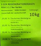 Saatgutettiketten für Sondermischungen mit Lolium -Sorten